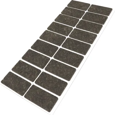 Produktbild von Adsamm® | 18 x selbstklebende Filzgleiter / Braun / 25x50 mm / rechteckig / Möbelgleiter aus Filz mit 3.5 mm Stärke