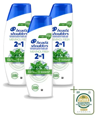 Productafbeelding van 3 x Head & Shoulders 2-in-1 Menthol Fresh anti-roos shampoo, 300 ml - voordeelverpakking - 3 stuks