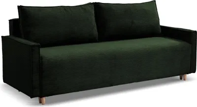 Obrázek produktu pro Rozkládací pohovka s úložným prostorem – Moderní manšestr – Tmavě zelená – 214x76x88 cm – Výběr barev – 3místná pohovka