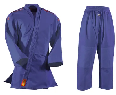 Produktbild von DANRHO Judoanzug Yamanashi mit Schulterstreifen in blau oder weiß blau 170