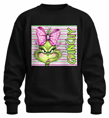 Produktbild von Feeling Grinchy Weihnachten Schleife Rosa Muffel Grinchmas Sweatshirt Pullover, Schwarz, XXL