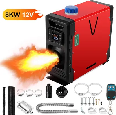 Produktbild von Bettizia 8KW Diesel Standheizung All-in-One 5L, Auto Start/Stop, bluetooth/Fernbedienung/LCD, 12V/24V, Rot