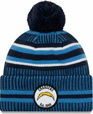 Image de NFL Los Angeles Chargers Sideline 2019 Bobble Wollmütze bonnet tricot à revers NewEra