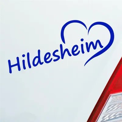 Produktbild von Auto Aufkleber Hildesheim Herz Stadt City Liebe Love 18,5x8 cm Dunkelblau Sticker Heckscheibenaufkleber