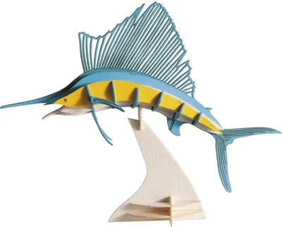 Produktbild von 3D-Modell, Segelfisch, Spezialkarton, gelasert