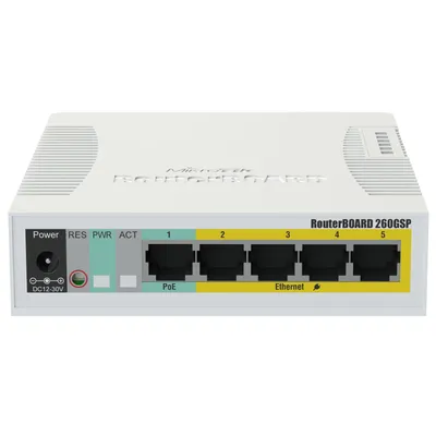 Produktbild von Mikrotik Cloud Smart Switch CSS106-1G-4P-1S (RB260GSP), 5x 1G, 1x SFP, PoE switch