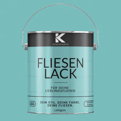 Produktbild von Kenzopaints 2,5Liter Fliesenlack Fliesenfarbe - Lichtgrün (RAL 6027)