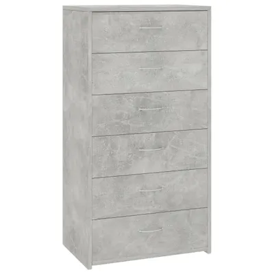 Produktbild von Sideboard mit 6 Schubladen Betongrau 50x34x96 cm Holzwerkstoff