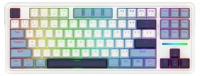 Obrázek produktu pro REDRAGON K728WBB-RGB-PRO Antonium Pro, Bezdrátový, USB + RF Wireless + Bluetooth, Mechanický spínač, Bílá, Modrá