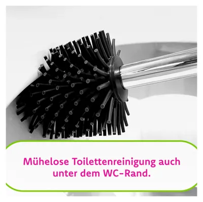 Produktbild von Silikon WC Ersatzbürstenkopf, 63 mm, Set für M12 WC-Garnituren, mit M12 Innengewinde, 5 Stück, schwarz