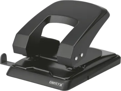 Produktbild von Locher HP40 Metall für 40 Blatt mit Anschlagschiene schwarz Packung mit 20 Stück