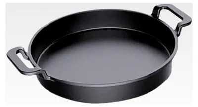 Produktbild von Grillpfanne aus Gusseisen, Ø 30 x 5 cm, mit Griffen, schwarz