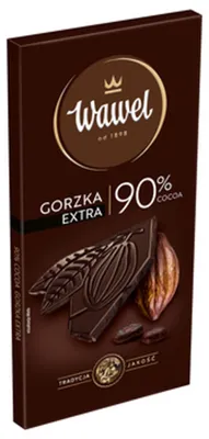 Produktbild von Wawel Premium, dunkle Schokolade mit 90% Kakaoanteil, 90g