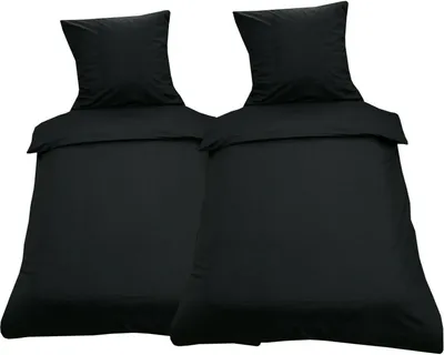 Produktbild von Bettwäsche 135x200 Baumwolle Uni Bettbezug Renforce Garnitur Set 2 tlg / 4 tlg