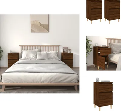 Produktbild von vidaXL Nachttische 2 Stk. Braun Eichen-Optik 40x35x70 cm -  Nachttische