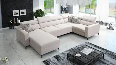 Produktbild von Ecksofa mit Schlaffunktion Latina U-Form Bettkasten Ottomane Links