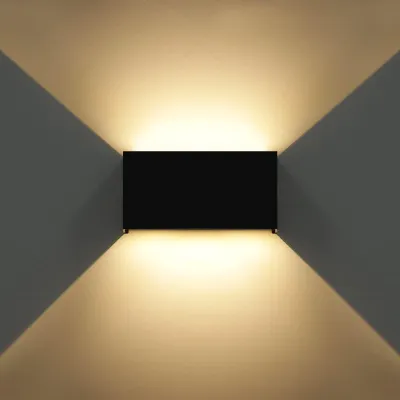 LED-Wandlampe 12 W Up Down IP65 schwarz 3000 K