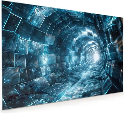 Produktbild von Küchenrückwand Spritzschutz Glas mit Motiv Futuristischer Tunnel 40 x 40 cm
