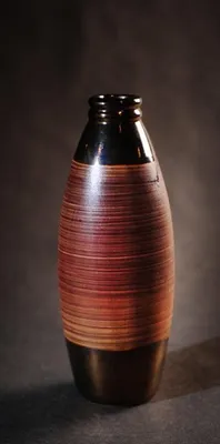 Immagine prodotto di Vaso ovale marrone alto 34 cm - Parte di un set di due pezzi