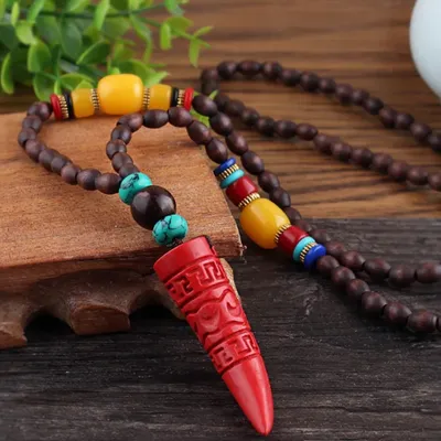 Immagine prodotto di Collana Alois: Unico Accessorio Etnico in Legno e Colorato KP34070