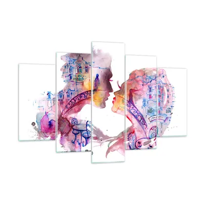 Produktbild von Bilder auf glas - Paar Liebe Frau urban - 150x100cm - Glasbilder - Wandbilder - Kunstdruck - zum Aufhängen bereit - Wanddekoration aus Glas - Glas Bilder - Wandbild auf Glas - GEA150x100-3132