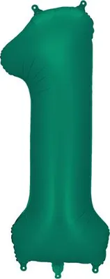 Produktbild von Folienballon Zahl „1“, 86cm, flaschengrün