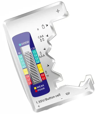 Obrázek produktu pro Digitální univerzální tester baterií pro typy C, AA, AAA, D, N, 9 V a knoflíkové články 1,5 V