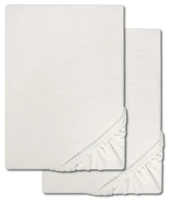 Produktbild von Castell Jersey Baumwoll Spannbettlaken weiß 140 x 190 - 150 x 200 cm Doppelpack