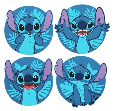 Produktbild von Paladone Stitch Set Mit 4 Gummikorken 10x10 Cm Blau  Blau One Size