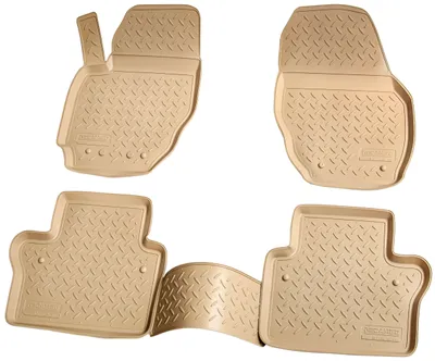 Produktbild von 3D Gummi Fussmatten für VOLVO S80 | Typ AS | BJ 2006 - 2016 | beige mit Rand