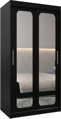 Produktbild von MEBLE KRYSPOL Promo 3100 Schlafzimmerschrank zwei Schiebetüren - Mattschwarz