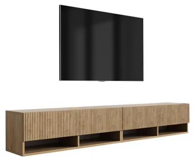 Produktbild von TV-Schrank (2 x 100 cm), geriffelte Fronten, Eiche Craft, 200 × 32 × 33, 6 cm