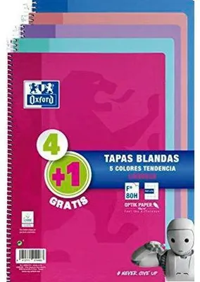 Produktbild von Notizbuch Oxford Bunt 80 Bettlaken Din A4 (5 Stück)