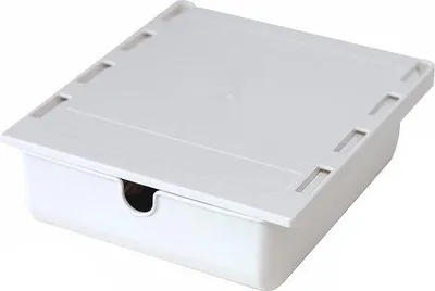 Produktbild von Unyqoos® selbstklebende Untertisch-Schublade – versteckte Aufbewahrung unter Schreibtisch & Tisch, Klebefach für Büro, Schminktisch, Näh- & Schultisch, Weiß