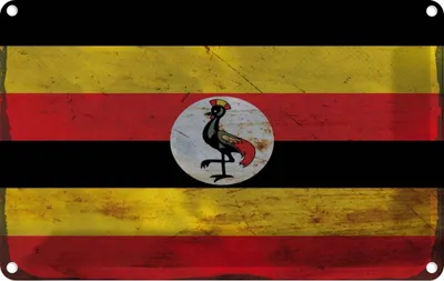 Produktbild von vianmo Blechschild 20x30 cm Uganda Rost Flagge Fahne Wappen