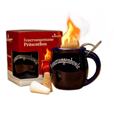Produktbild von Feuerzangentasse 1er-Set | blau | Feuerzangenbowle-Set | Präsentbox