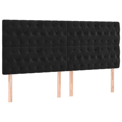 Produktbild von vidaXL Kopfteil Schwarz 200 x 7 x 118/128 cm Samt