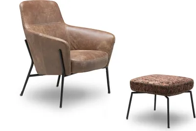 Produktbild von Lisanne Sessel Relax-Sessel und Hocker Leder Braun