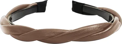 Produktbild von Damen-Stirnband, Kopfbedeckung, leicht, rutschfest, elastisch, Kunstleder, Haarreifen, Haarschmuck, Dekoration