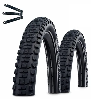Produktbild von 2 x Schwalbe Johnny Watts Drahtreifen Performance DD GreenGuard ADDIX E-50 Schwarz+Reflex 65-622 (29 x 2.60") inkl. maxxi4you Reifenheber
