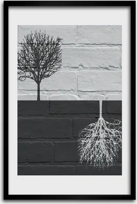 Produktbild von Bild - Bilderrahmen - 40 cm x 60 cm - MDF - Rahmen - Wandkunst - Bäume an der Wand