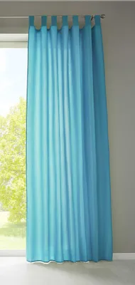Produktbild von 1er Set Vorhang Schal Schlaufen »Berlin« HxB 245x140 cm Türkis Blickdicht Microsatin Lichtdurchlässig Kräuselband Uni Matt, 20400N