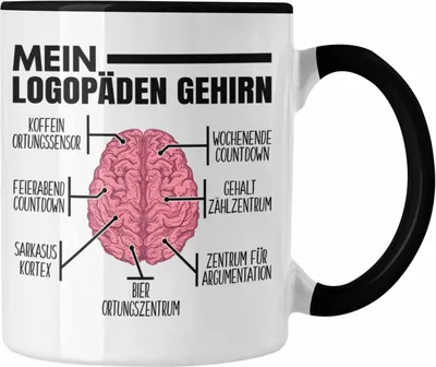 Produktbild von Trendation - Logopädin Tasse Geschenk Logopädie Logopäde Mein Logopädin Gehirn (Schwarz)