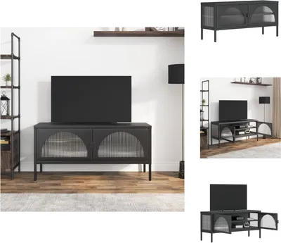 Immagine prodotto di mobile TV vidaXL nero 105x35x50 cm vetro e acciaio - Mobili TV