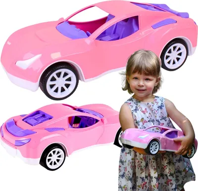 Image de Voiture de sport pour filles en plastique rose