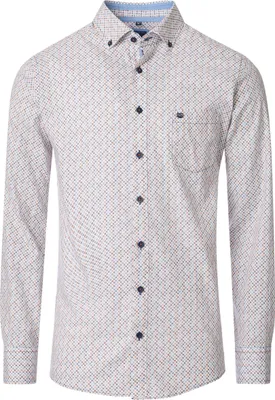 Produktbild von REDMOND Herren Freizeithemd Langarm Button-Down Comfort Orange Print M