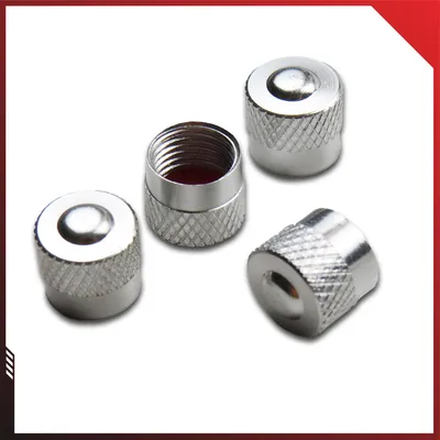 Produktbild von Pitlane Performance® Alu Ventilkappen 4 Stück Ventildeckel; Aluminium Auto-Reifen Schrader-Ventil Ventilabdeckung Aluminium Racing 4er Set Silber