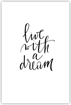 Produktbild von Poster - Poster ohne Rahmen - Handschriftlich Live Ein Traum - 61x91,5 cm - Wand Bild - Wanddeko - Wandbilder - Kunstposter - Wandposter - Bilder - Kunstdruck - Wanddekoration - P2XPA61x91-4423