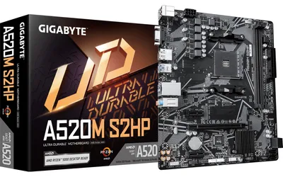 Obrázok produktu pre GIGABYTE A520M S2HP, AMD, Socket AM4, AMD Ryzen 3000 Series, Socket AM4, DDR4-SDRAM, 64 GB