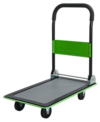Produktbild von Flachbettwagen 150kg klappbar Plattformwagen Transportwagen Schubkarre 360° Gelb Lager